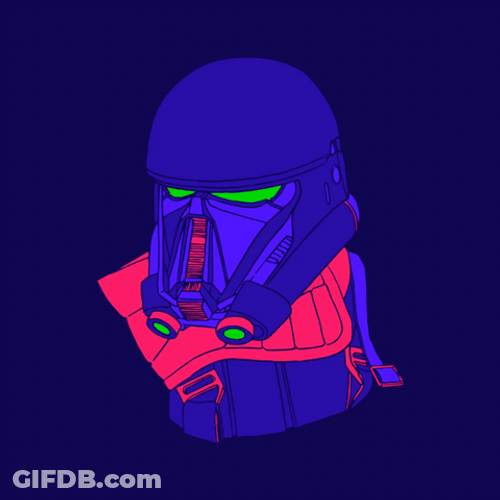 Minimalist Star Wars Death Trooper Portrait GIF