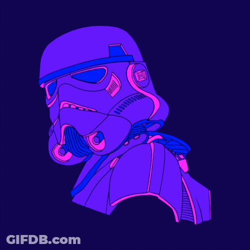 Minimalist Star Wars Stormtrooper Portrait GIF