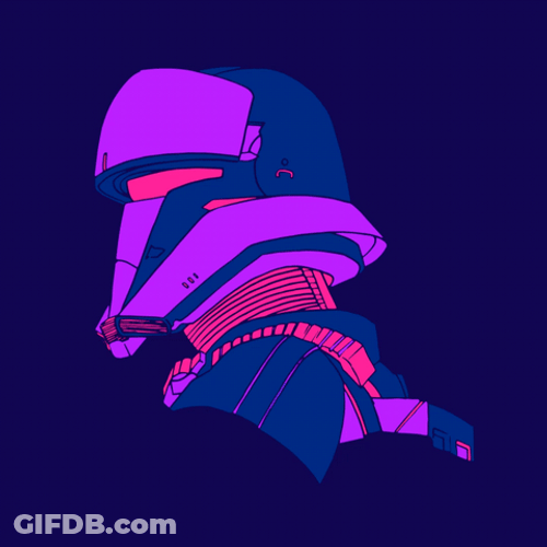Minimalist Star Wars Tank Trooper Portrait GIF