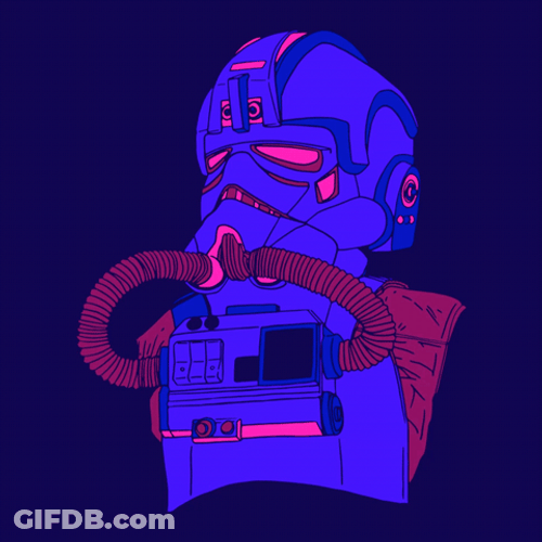 Minimalist Star Wars Tie Fighter Pilot Portrait GIF