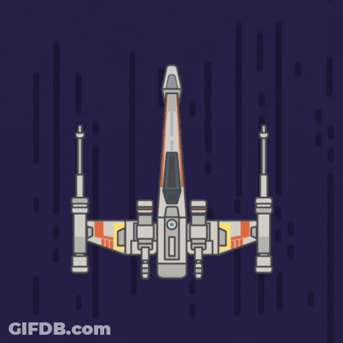 Minimalist Star Wars X Wing Starfighter GIF