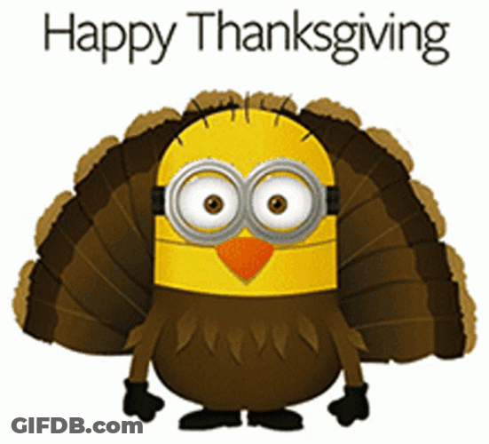 Minion As Turkey Animated Thanksgiving GIF
