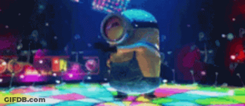Minion Dancing On Disco Floor At Party GIF