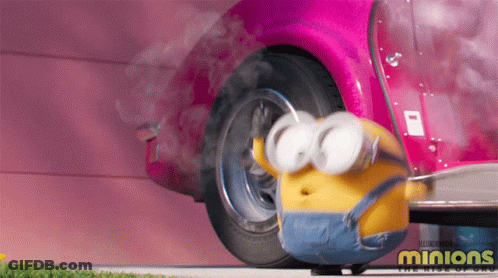 Minion Despicable Me Pink Car GIF