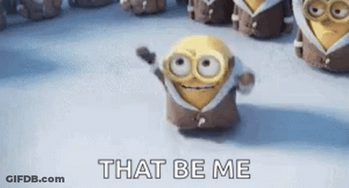 Minion From Despicable Me Waving In Snow GIF
