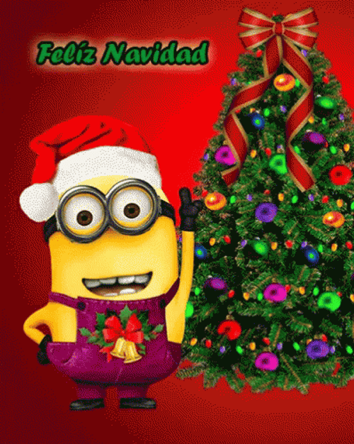 Minion Greeting Feliz Navidad Animation GIF