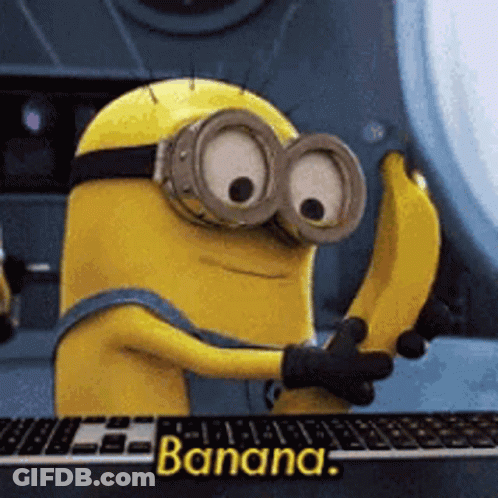 Minion Holding Banana GIF