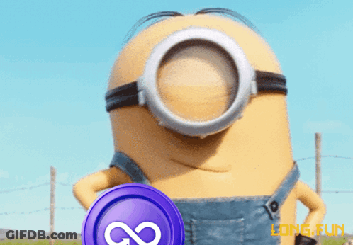 Minion Holding Infinity Coin GIF