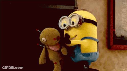 Minion Holding Stuffed Animal GIF
