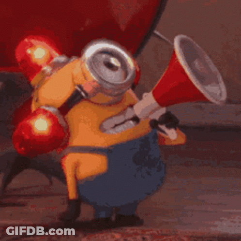 Minion Holding Troll Alert Megaphone GIF