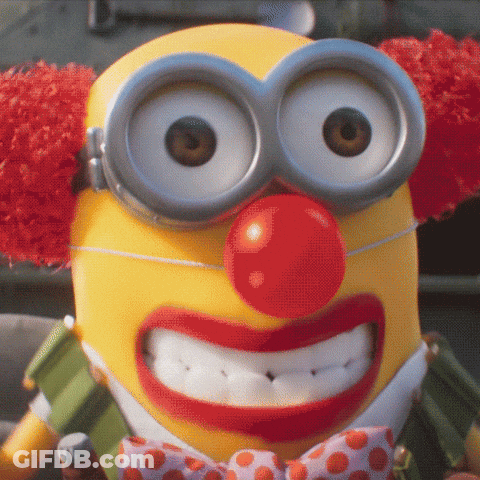 Minion In Clown Costume GIF