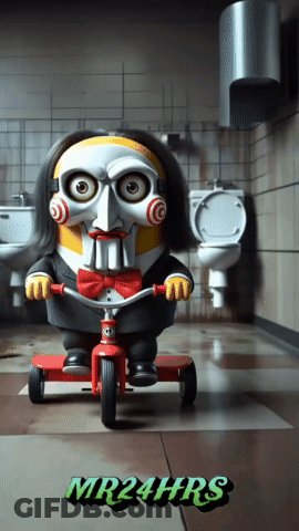 Minion In Puppet Costume Riding Tricycle GIF