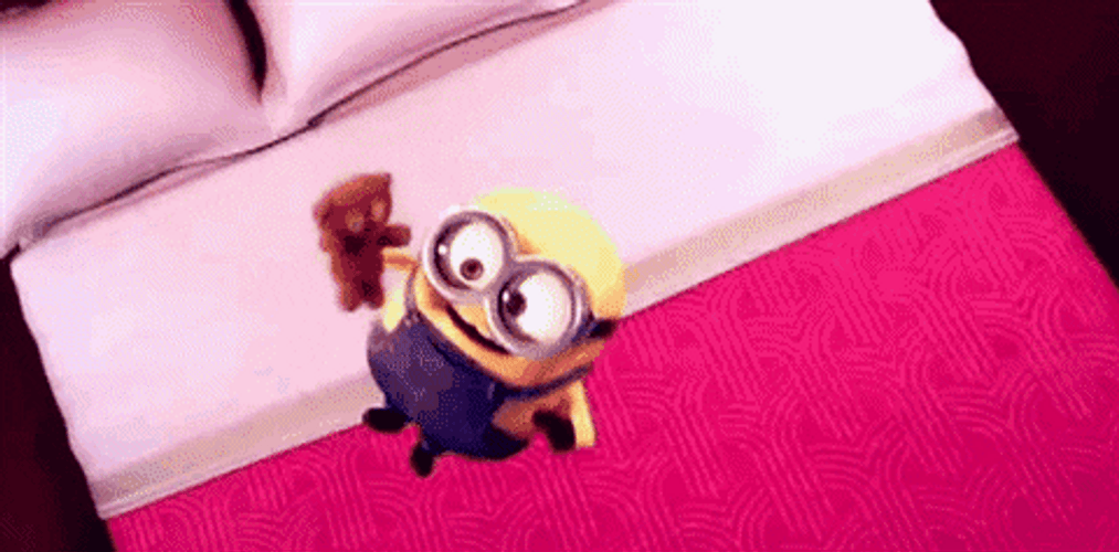Minion Jumping In Bed GIF