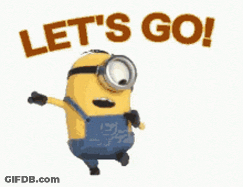 Minion Kicking Soccer Ball Saying Let's Go GIF