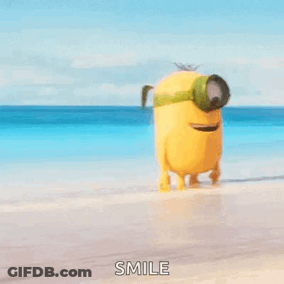 Minion On A Beach Smile GIF