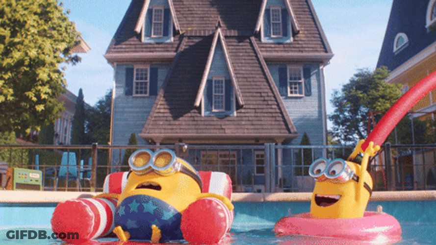 Minion Playing In The Pool GIF