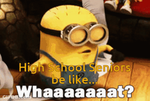 Minion Saying High School Seniors Be Like GIF