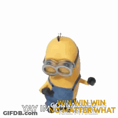 Minion Saying Win Win Win GIF