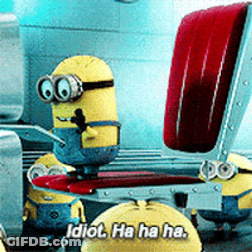 Minion Typing What An Idiot GIF
