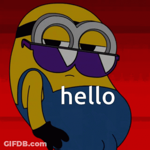 Minion Wearing Sunglasses Saying Hello GIF