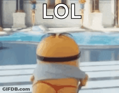 Minion Wearing Thong Saying Lol GIF