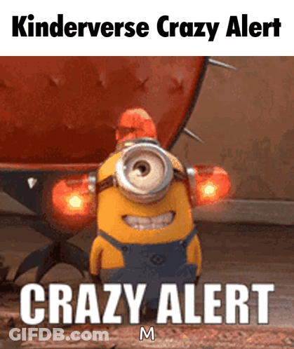 Minion With Crazy Alert Words GIF