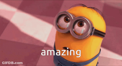 Minion With Goggles Saying Amazing GIF