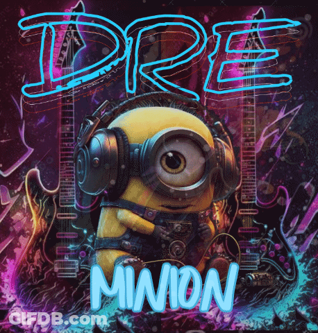 Minion With Headphones Dre GIF