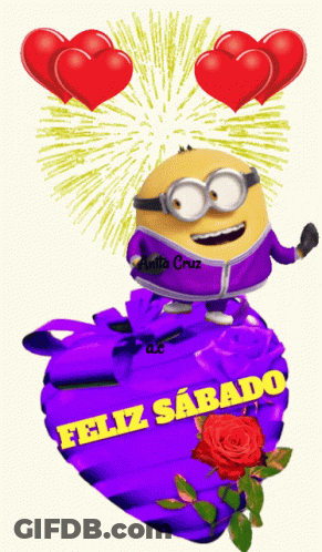 Minion With Hearts Feliz Sabado GIF