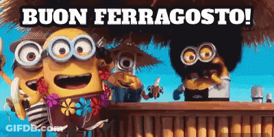 Minions At Bar Buon Ferragosto GIF
