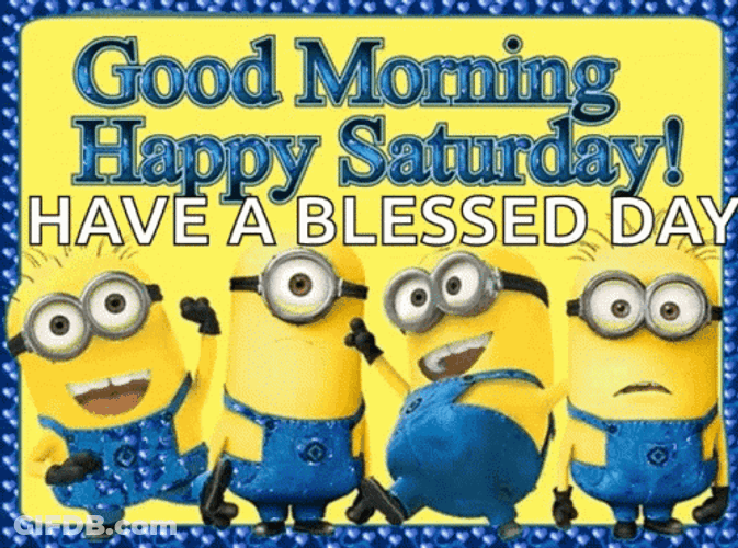 Minions Cute Happy Saturday GIF
