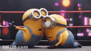 Minions Fighting Inside The Ring GIF