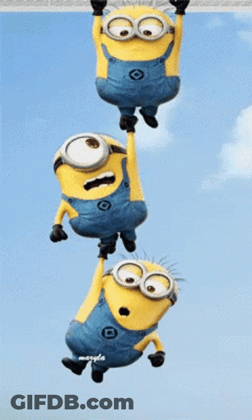 Minions Hanging On Despicable Me GIF