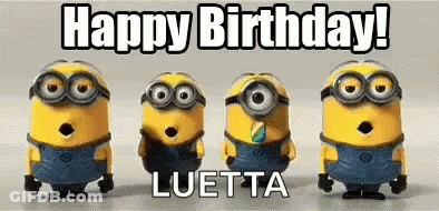 Minions Happy Birthday Luetta GIF