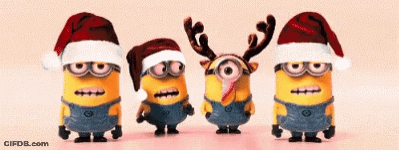 Minions Having Christmas Party GIF