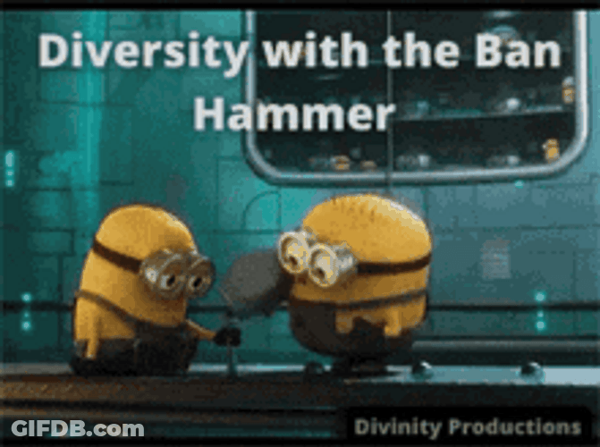 Minions Head Smash Ban Hammer GIF