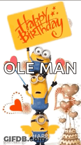 Minions Holding Happy Birthday Sign GIF