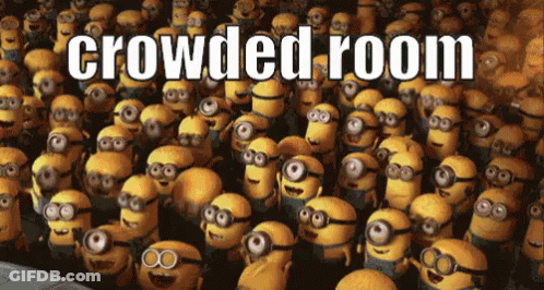 Minions In Crowded Room GIF