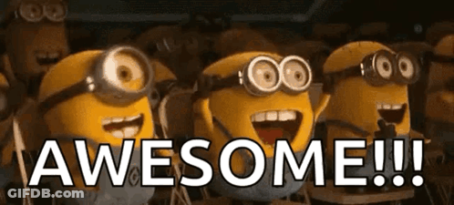 Minions Laughing Saying Awesome GIF