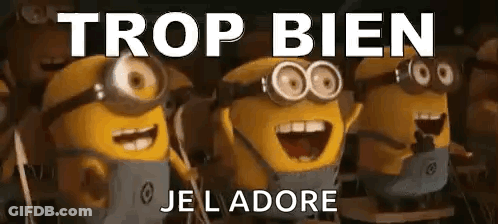 Minions Open Mouths Trop Bien Je L'Adore GIF