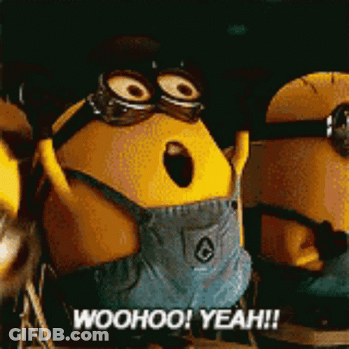 Minions Saying Woohoo Yeah GIF