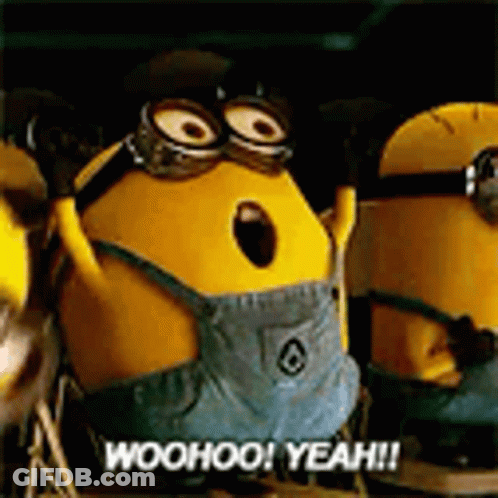 Minions Saying Woohoo Yeah GIF