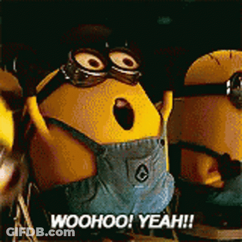 Minions Saying Woohoo Yeah GIF
