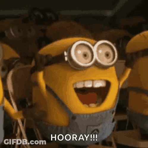 Minions Shouting Hooray GIF