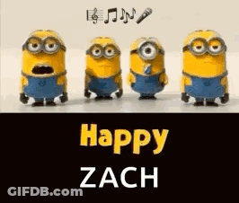 Minions Singing Happy Zach GIF