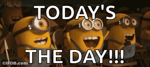 Minions Smiling Saying Today's The Day GIF