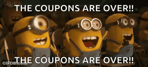Minions Smiling With Coupons Are Over GIF