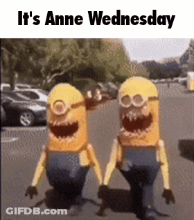 Minions Standing In Parking Lot GIF