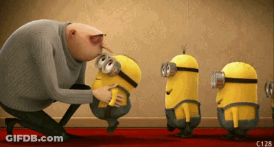 Minions Standing Next To Man Kissing One GIF