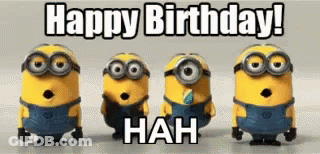 Minions Standing Together Saying Happy Birthday GIF